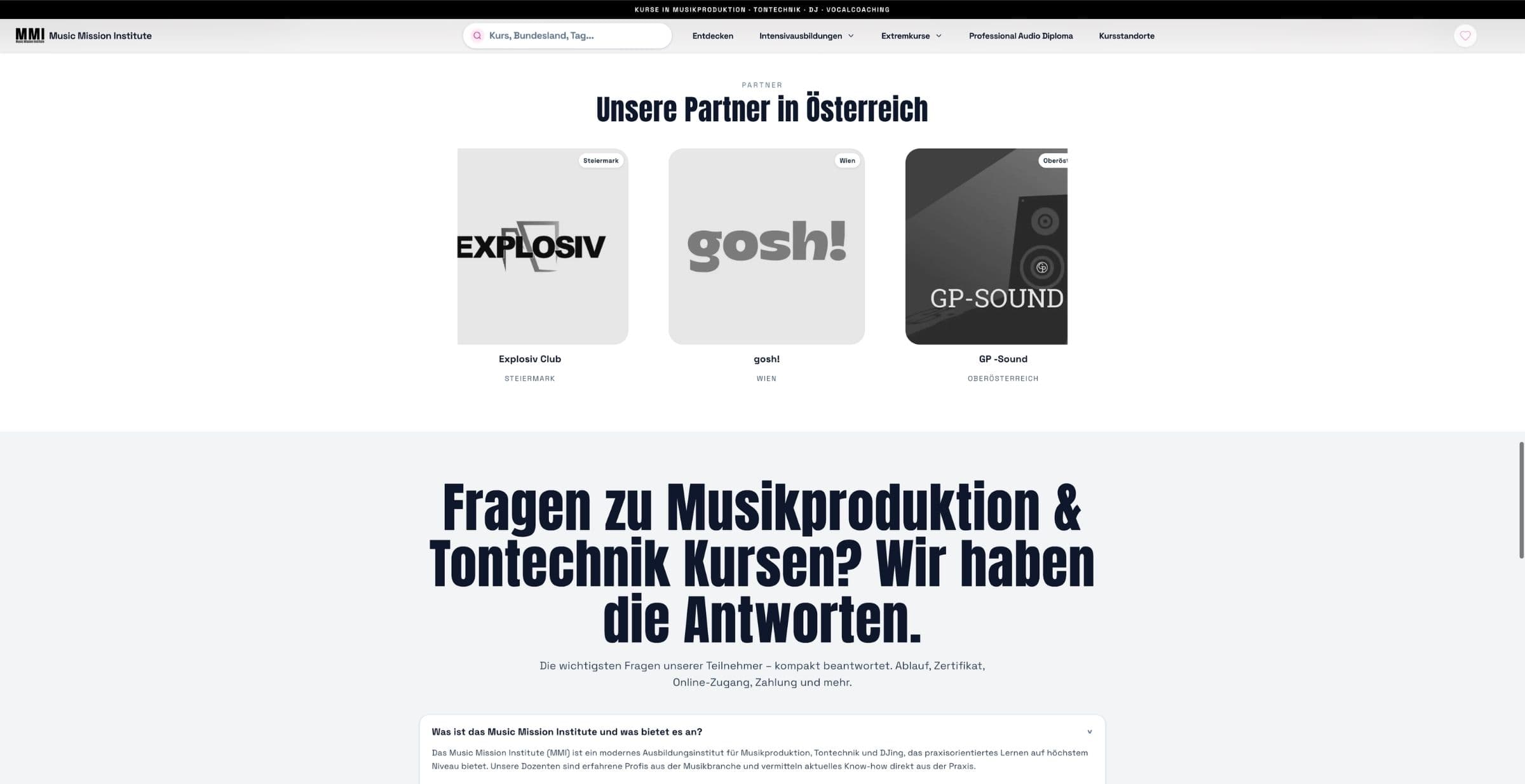 Music Mission Institute Desktop Ansicht 6