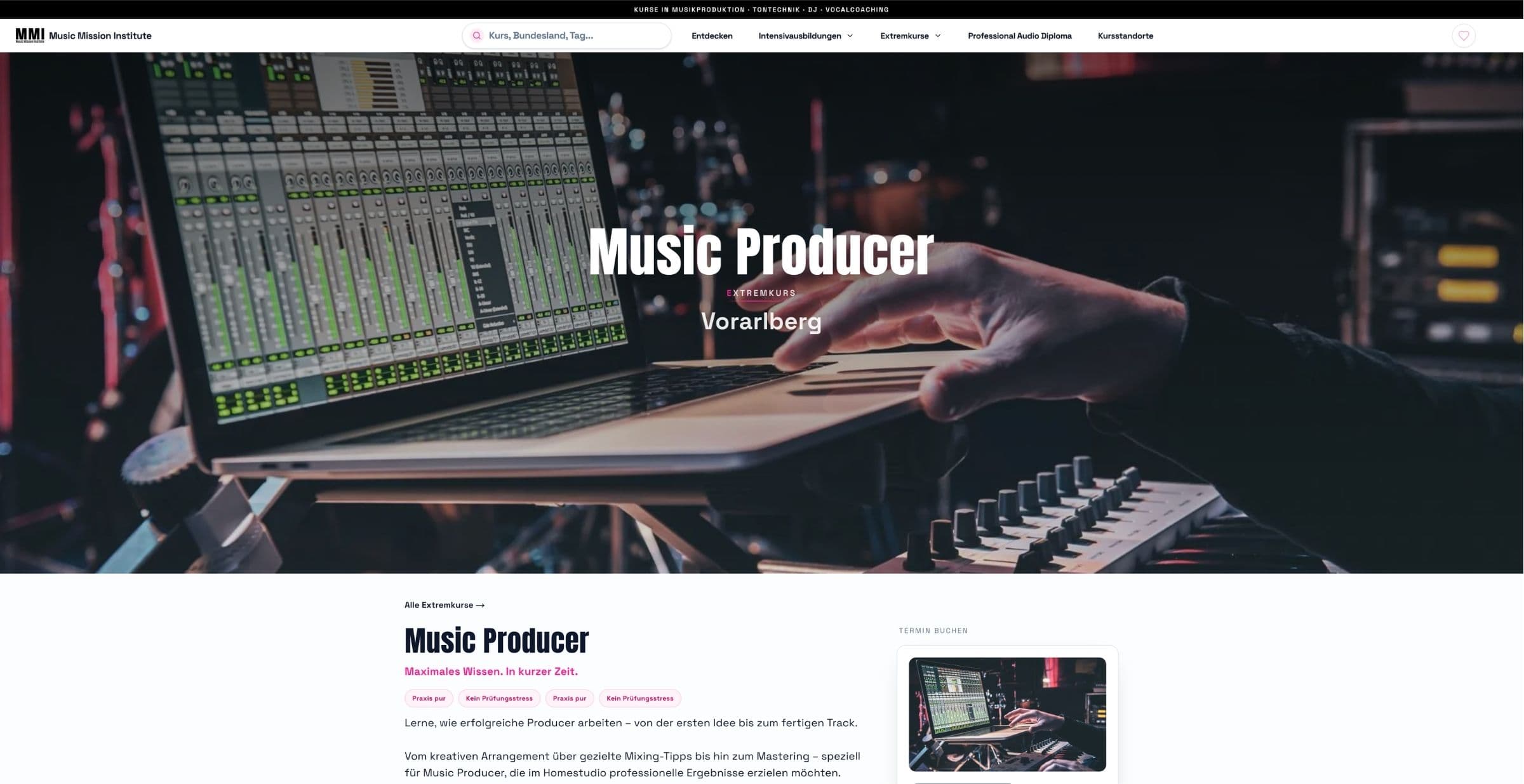 Music Mission Institute Desktop Ansicht 7