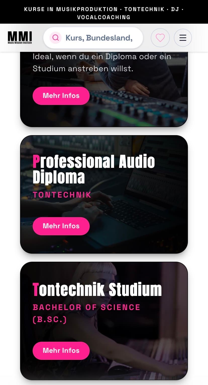 Music Mission Institute Mobile Ansicht 2