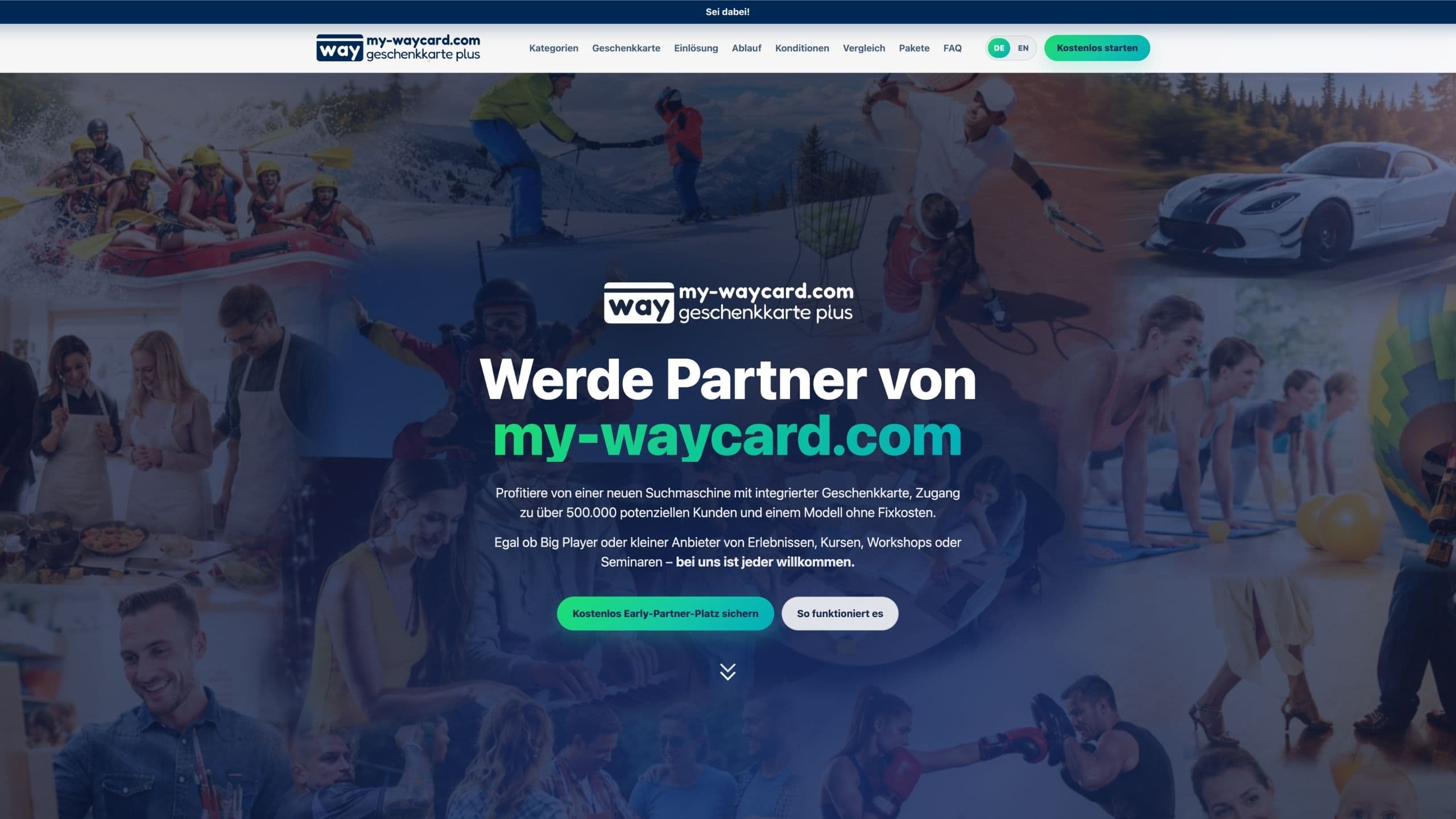 Anbieter-Akquise-Landingpage für my-waycard Desktop Ansicht 1