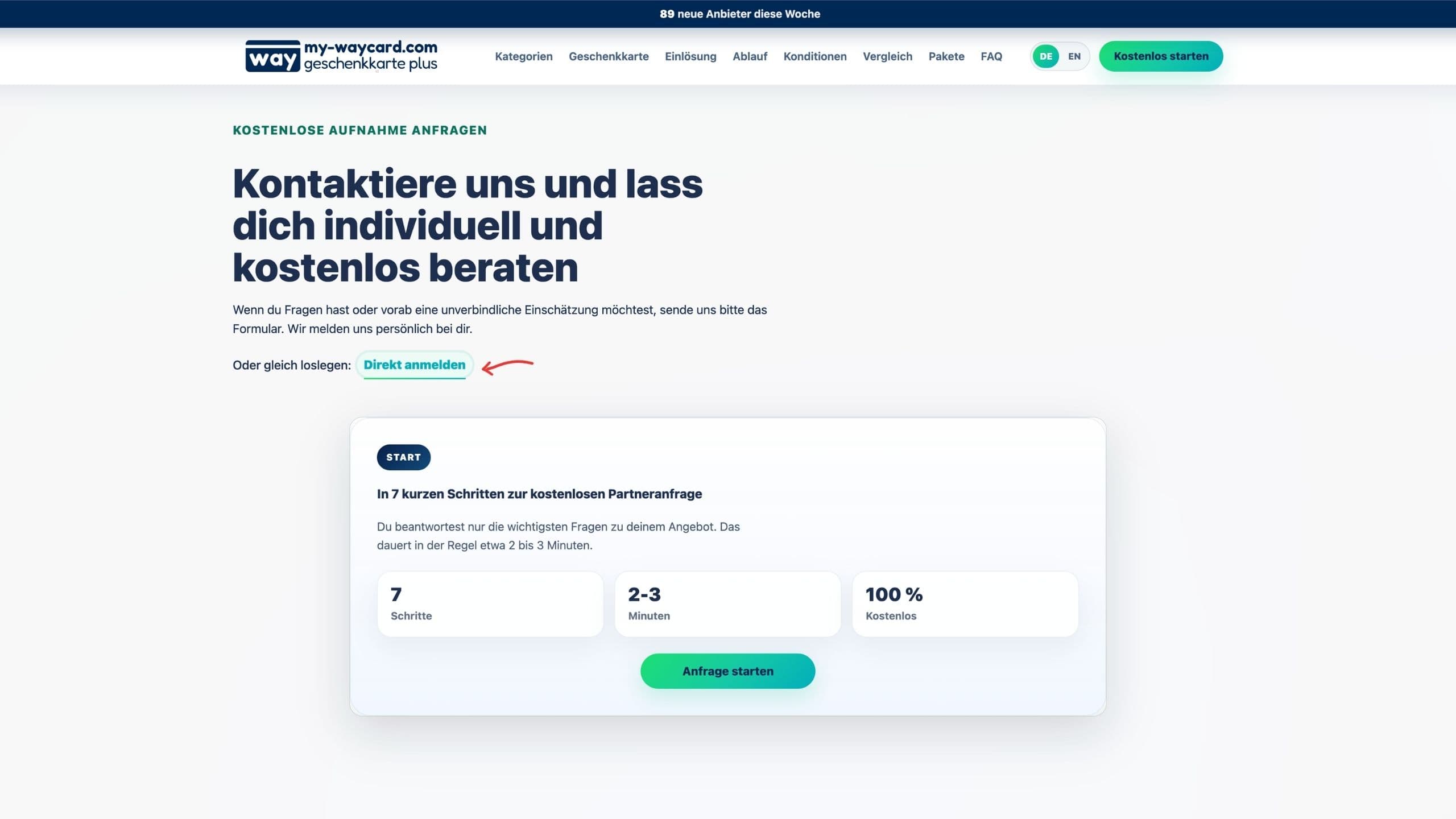 Anbieter-Akquise-Landingpage für my-waycard Desktop Ansicht 13