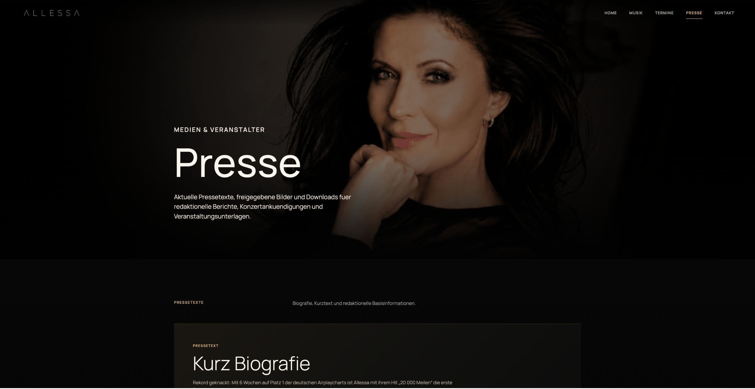 Visuelle Gestaltung, Inhalte und Musik-Präsentation Galerie 5